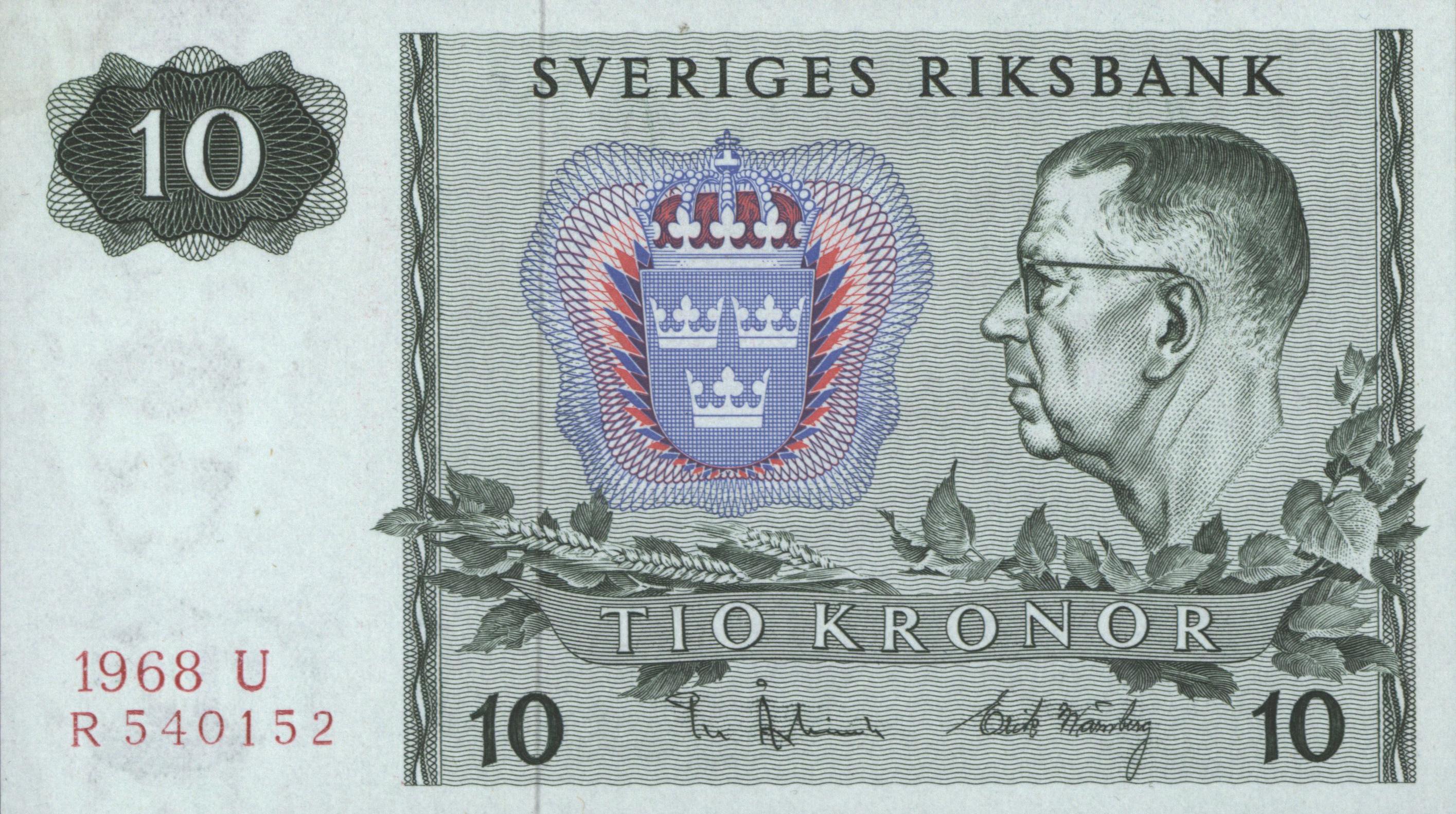 Sweden  P52.b 10 Kronor 1968