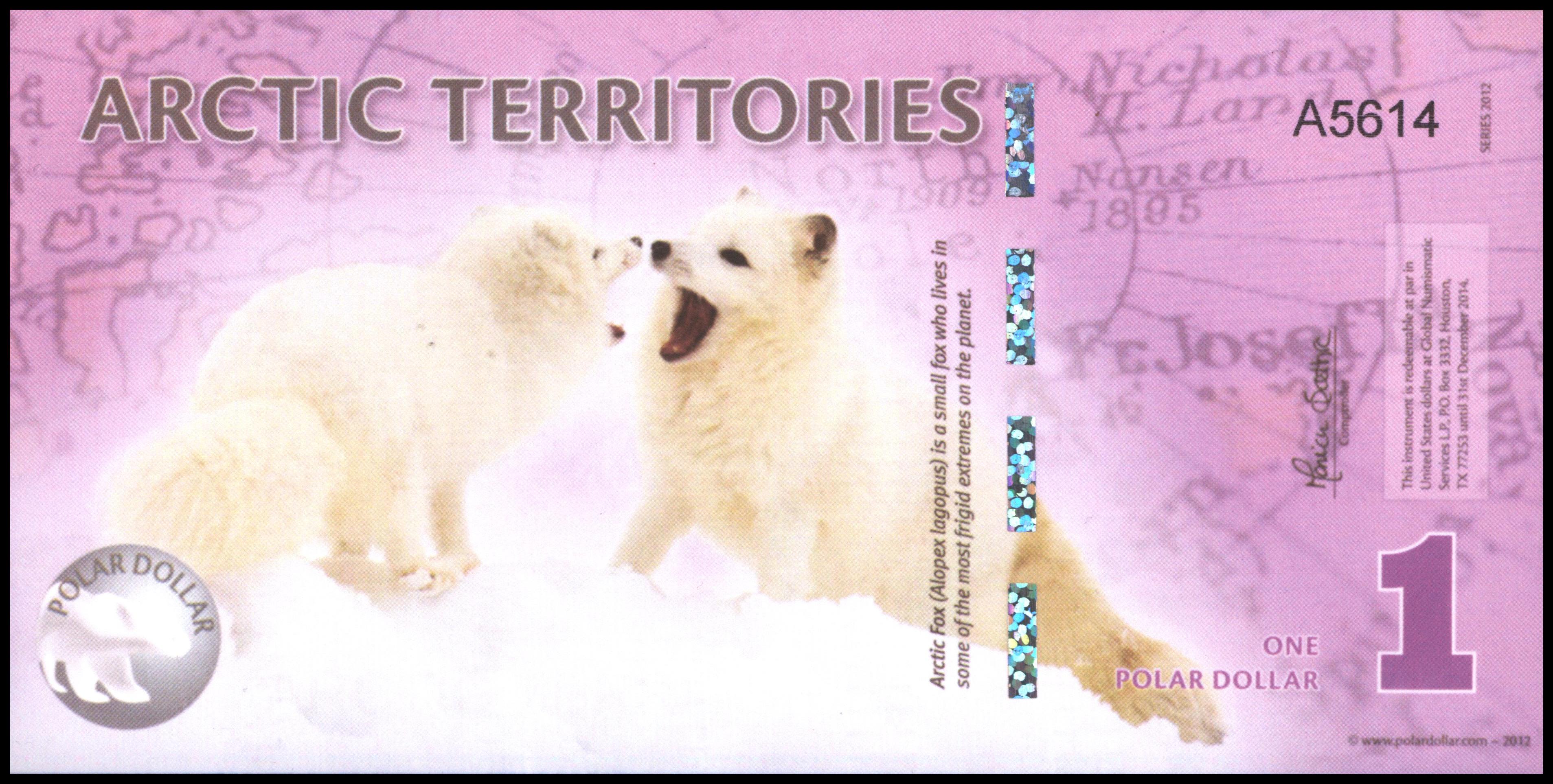 Arctic territories   FANT-ARC1 1 Dollar 2012