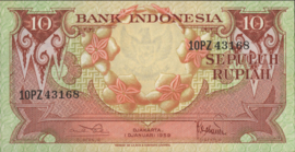 Indonesië  P66 10 Rupiah 1959