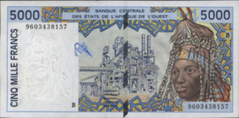 West African States/Benin (Dahomey) P113B.e 5,000 Francs 1996