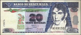 Guatemala  P83.a 20 Quetzales 1992
