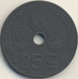 België KM132 25 Centimen 1943