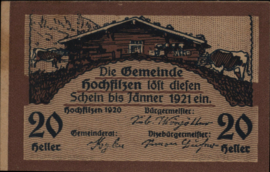 Oostenrijk - Noodgeld - Hochfilzen KK.:382 20 Heller 1921