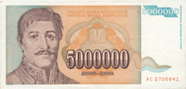 Joegoslavië P132 5.000.000 Dinara 1993