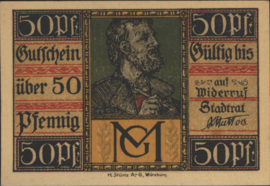 Duitsland - Noodgeld - Aschaffenburg  Geiger:A28.5.a 50 Pfennig 1921 (No date)