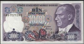 Turkey P196/B272 1.000 Lira 1986 (No date)