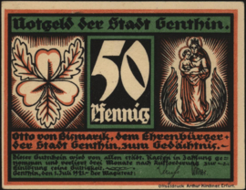 Duitsland - Noodgeld - Genthin Grab.: 419 50 Pfennig 1921