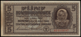 Oekraïne  P51 5 Karbowanez 1942