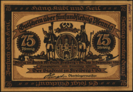 Duitsland - Noodgeld - Freiberg Grab.: 379.4 75 Pfennig 1921