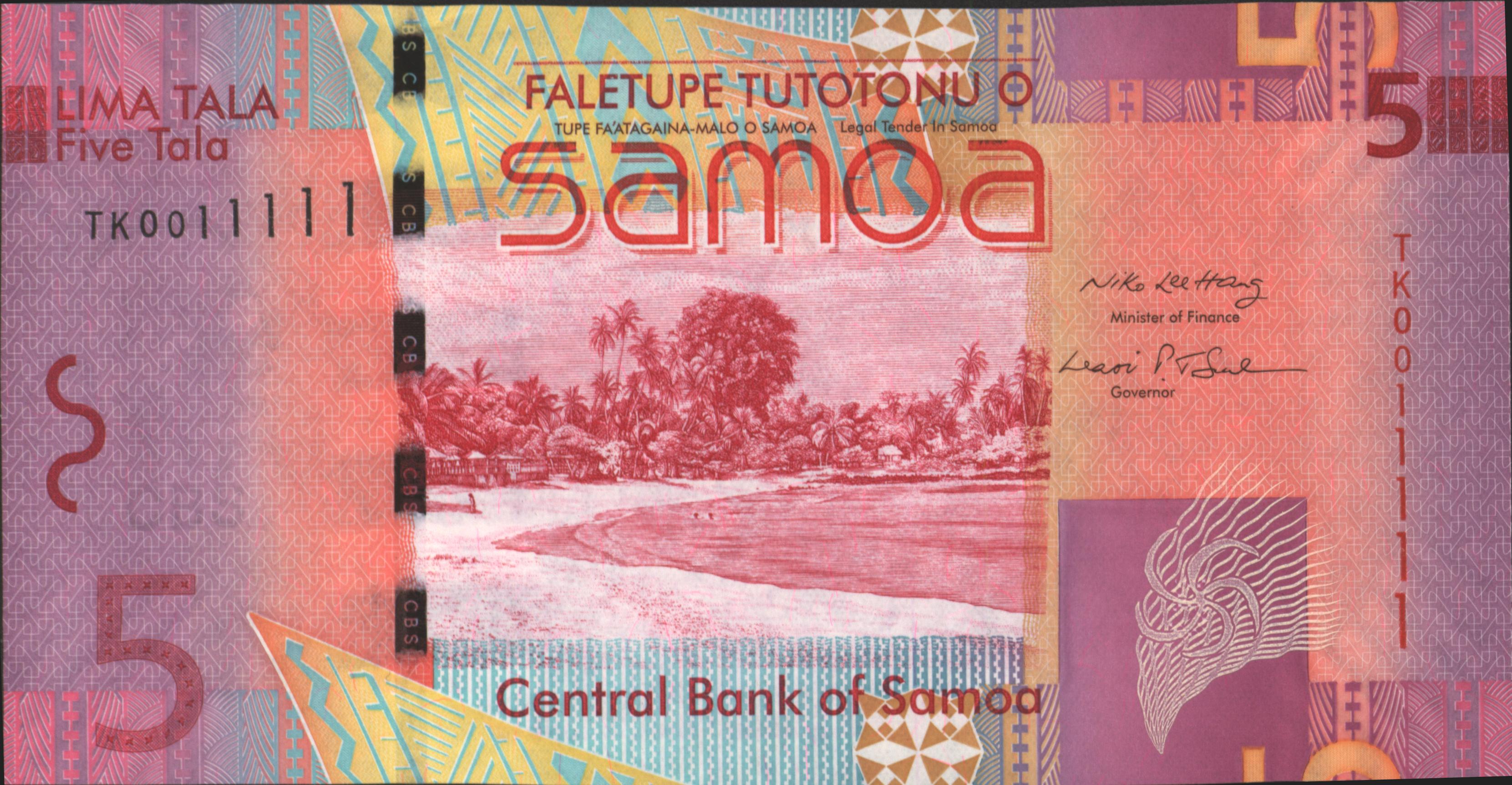Samoa  P38.a 5 Tala 2008