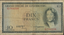 Luxemburg  P48 10 Francs 1954 (No date)