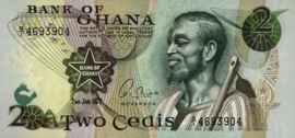 Ghana  P14.c 2 Cedis 1977