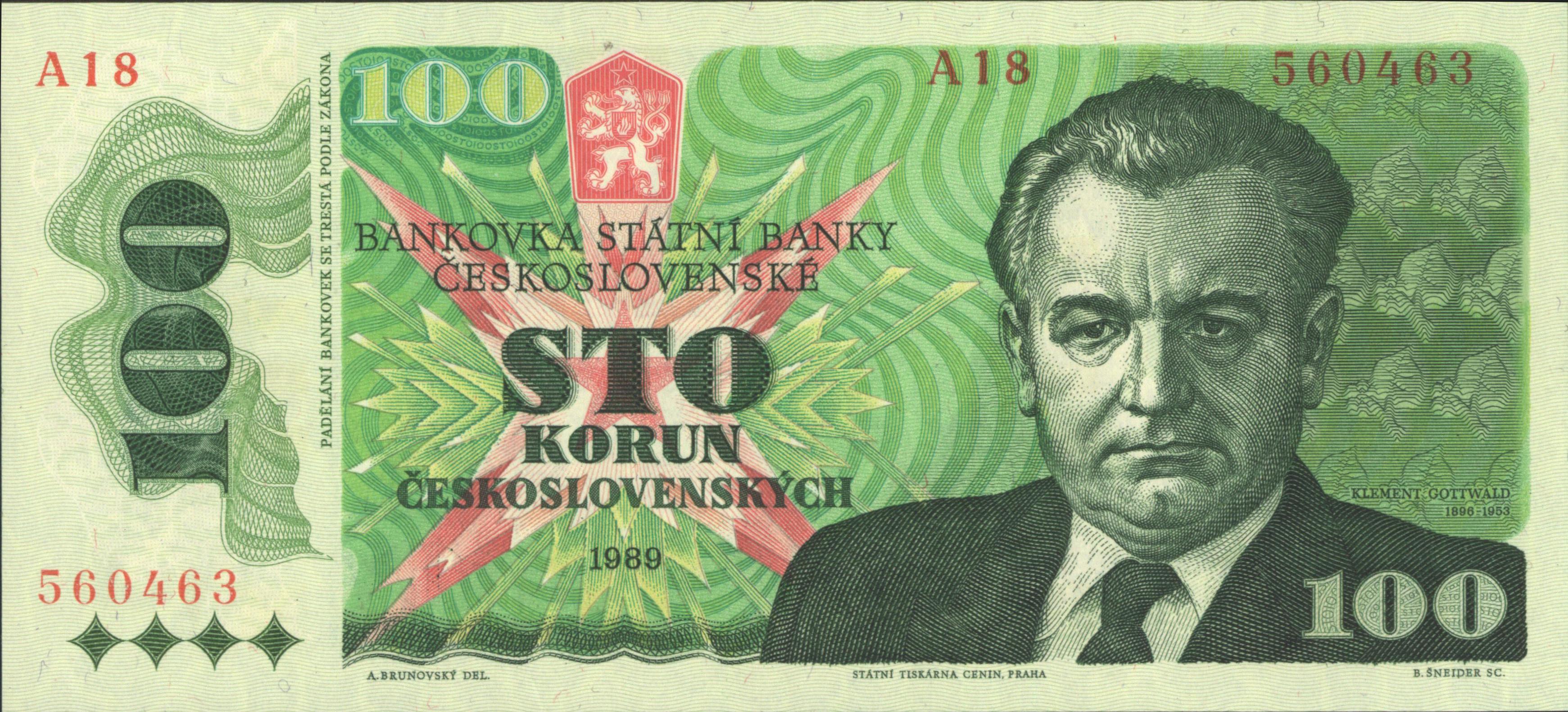 Tsjechoslowakije  P97 100 Korun (Sto) 1989