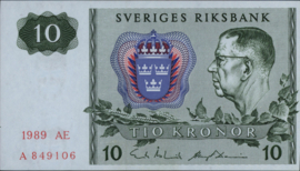 Zweden  P52 10 Kronor 1989