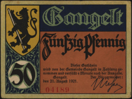 Duitsland - Noodgeld - Gangelt Grab.: 406 50 Pfennig 1921