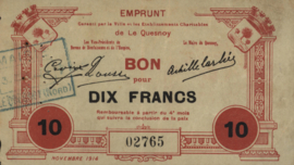 Frankrijk - Noodgeld - Le Quesnoy JPV-59.1968 10 Francs 1914