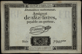 Frankrijk - Domaines Nationaux  PA66.b.5 cijfers 10 Livres 1792