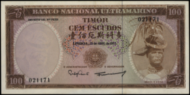 Timor - Banco Nacional Ultramarino  P28 100 Escudos 1963