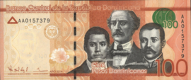 Dominican Republic P190.a 100 Pesos Oro 2014