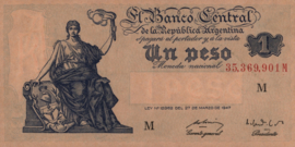 Argentinië P257.var1 1 Peso 1947