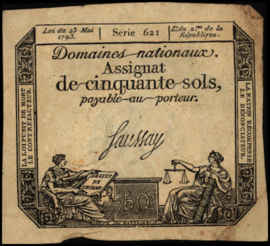 Frankrijk - Domaines Nationaux  PA70.b 50 Sols 1793