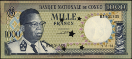 Congo Democratische Republiek (Kinshasa)   P8 1.000 Francs 1964