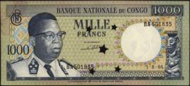 Congo Democratic Republic (Kinshasa)   P8 1.000 Francs 1964
