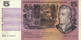 Australia  P39.b 5 Dollars 1967-1972 (No date)