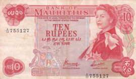 Mauritius  P31.c 10 Rupees 1967 (No date)