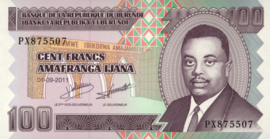 Burundi  P44.b 100 Francs 2011