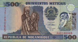 Mozambique P134 500 Meticais 1991