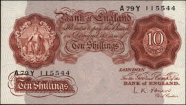 Great Britain / UK P368.c 10 Shillings 1948-1960 (No date)