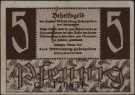 Duitsland S1007.b 5 Pfennig 1947