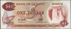 Guyana  P21/B101 1 Dollar 1966 (No Date)