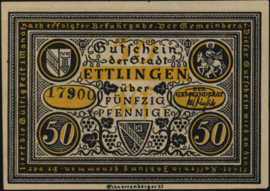 Duitsland - Noodgeld - Ettlingen Grab.:355 50 Pfennig 1921