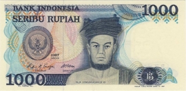 Indonesia P124.a 1.000 Rupiah 1987
