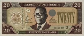 Liberia  P28 20 Dollars 2004