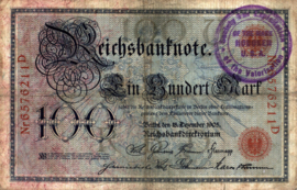 Duitsland P24 Stempel Hoboken 100 Mark 1905