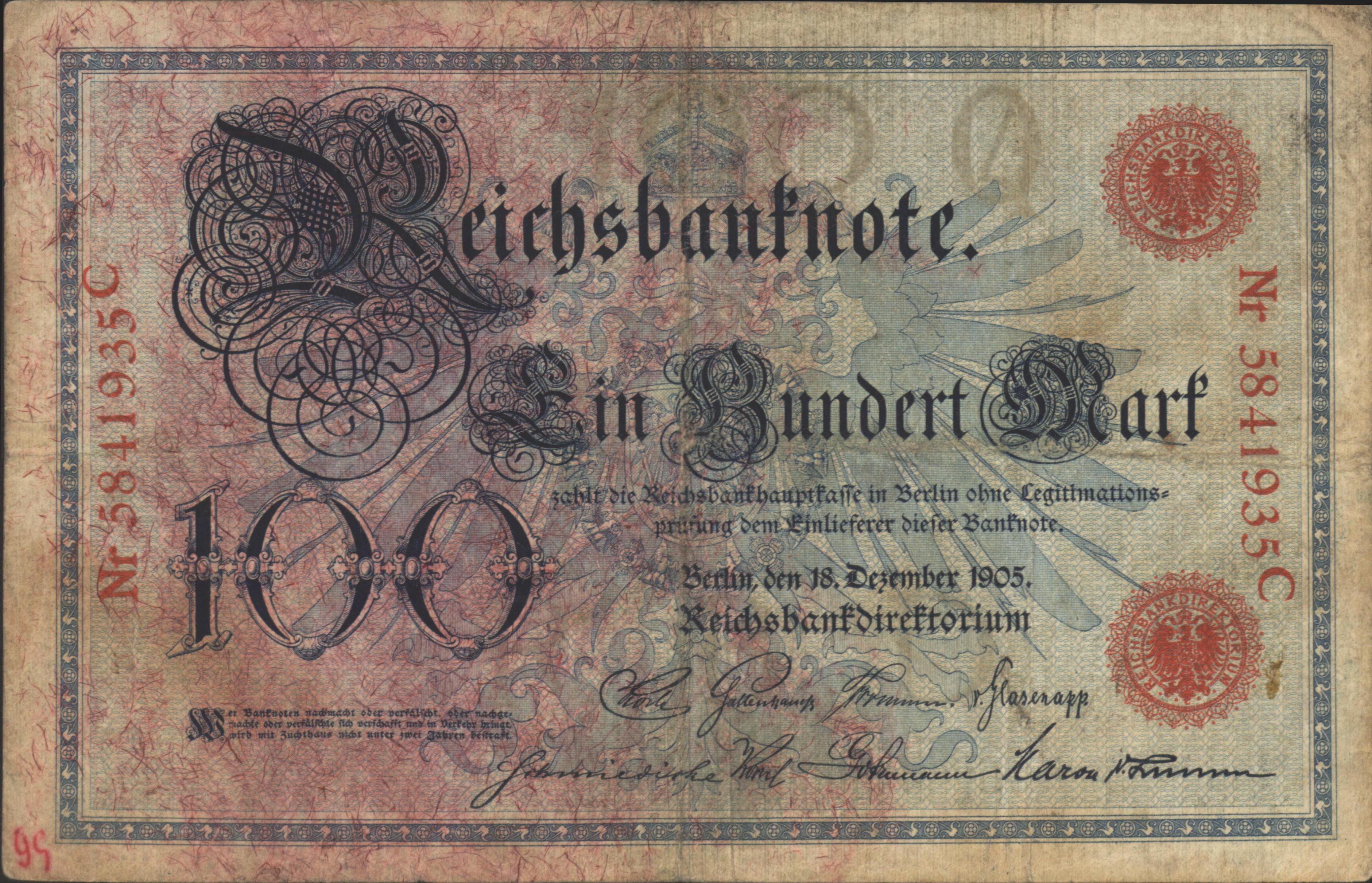 Duitsland  P24 100 Mark 1905