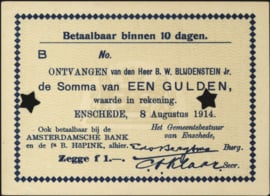 Enschede, WO-I PL395.7u.1 1 Gulden 1914