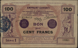 France - Emergency - Valenciennes JPV-59.2591 100 Francs 1917