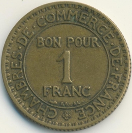 Frankrijk 1 Franc KM876 1924 open 4