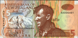 New Zealand P177 5 Dollars 1992