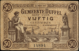 België - Noodgeld - Duffel  AB.DU15 50 Centimes 1917