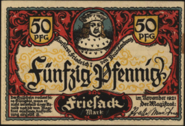 Germany - Emergency issues - Friesack Grab.: 396 50 Pfennig 1921