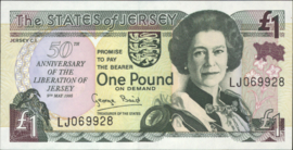 Jersey  P25 1 Pound 1995 HERDENKINGSUITGAVE