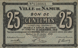 Belgium - Emergency issues - Namur (Namen)  25 Centimes 1918