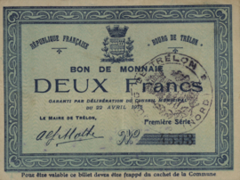 France - Emergency - Trélon JPV-59.2526 2 Francs 1915