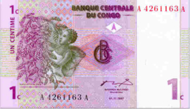 Congo Democratic Republic (Kinshasa)  P80 1 Centime 1997