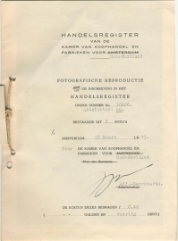 Nederland, Noordholland, Fotografische Reproductie inschrijving 1943